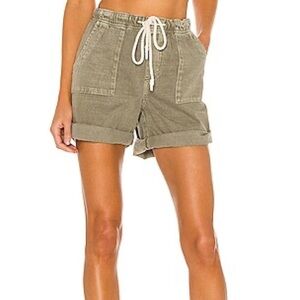 One Teaspoon Vintage Khaki Shabby Bandit Shorts Green Baggy